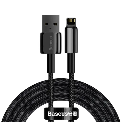 Baseus Tungsten USB - Lightning kábel 2.4A 2m fekete (CALWJ-A01)