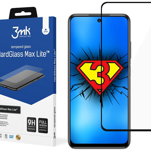 3MK Hardglass Max Lite Xiaomi Redmi Note 10 üvegfólia fekete 3MK Hardglass Max Lite Xiaomi Redmi Note 10 üvegfólia fekete