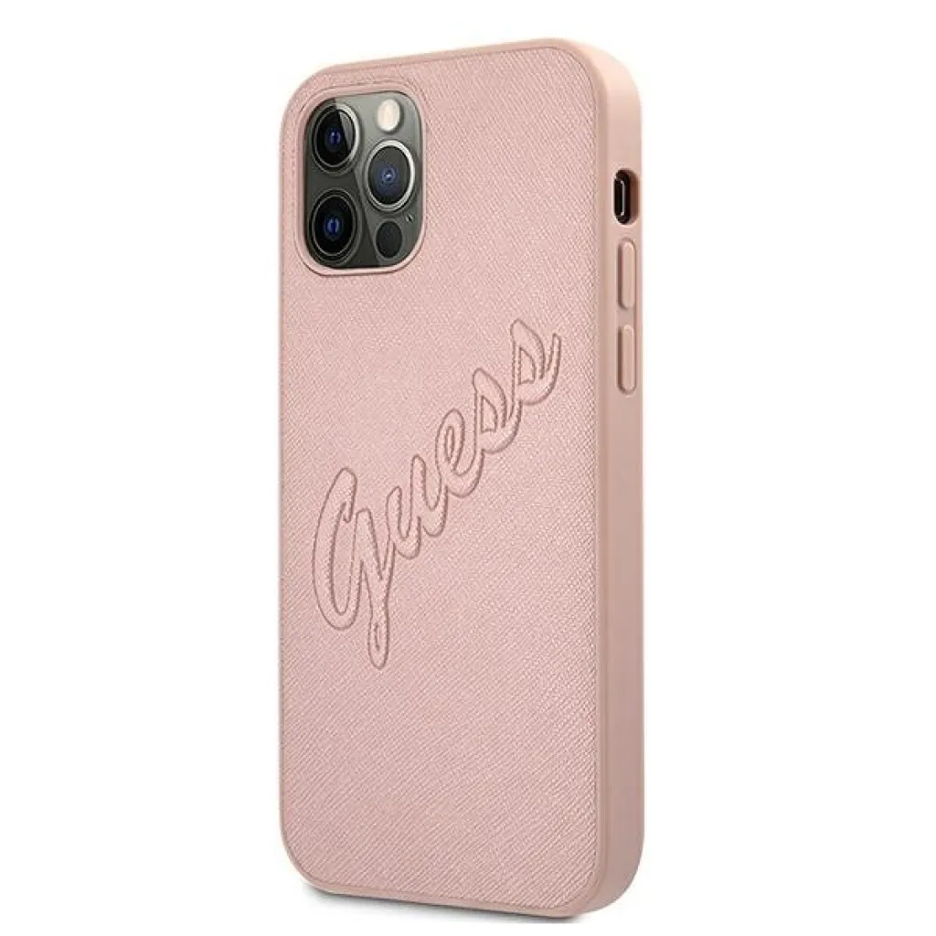 iPhone 12 Pro Max Guess GUHCP12LRSAVSRG Saffiano Vintage tok pink - 2