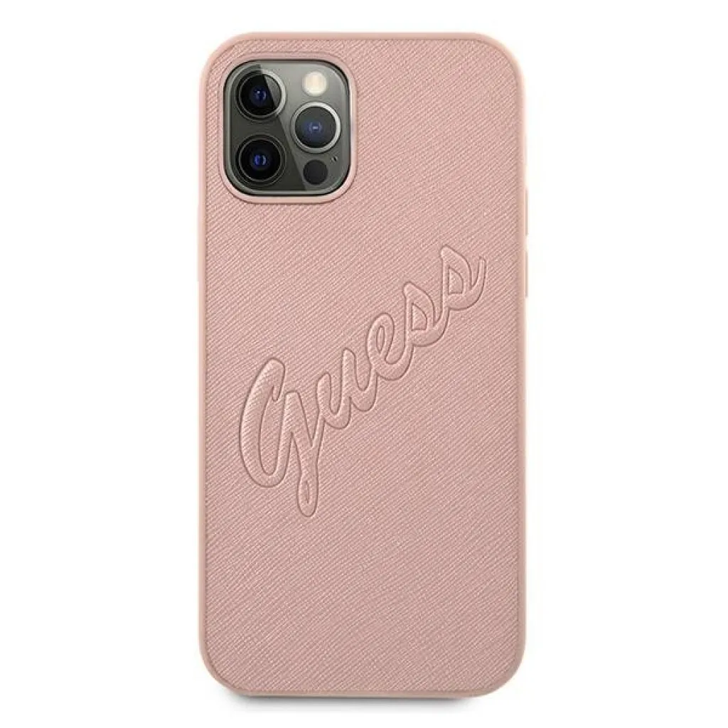 iPhone 12 Pro Max Guess GUHCP12LRSAVSRG Saffiano Vintage tok pink - 3