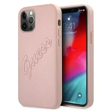 iPhone 12 Pro Max Guess GUHCP12LRSAVSRG Saffiano Vintage tok pink