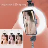 Selfie bot bluetooth távirányítóval, körfénnyel és tripod állvánnyal P40D-1 fekete - 0. kép