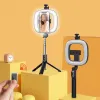 Selfie bot bluetooth távirányítóval, körfénnyel és tripod állvánnyal P40D-1 fekete - 3. kép