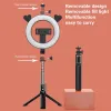 Selfie bot bluetooth távirányítóval, körfénnyel és tripod állvánnyal P40D-3 fekete - 0. kép