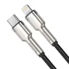 Baseus Cafule Metal nylon harisnyázott USB Type-C/ Lightning kábel PD 20W 1m fekete (CATLJK-A01) - 0. kép