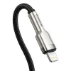 Baseus Cafule Metal nylon harisnyázott USB Type-C/ Lightning kábel PD 20W 1m fekete (CATLJK-A01) - 1. kép