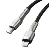 Baseus Cafule Metal nylon harisnyázott USB Type-C/ Lightning kábel PD 20W 1m fekete (CATLJK-A01) - 2. kép