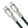 Baseus Cafule Metal nylon harisnyázott USB Type-C/ Lightning kábel PD 20W 1m zöld (CATLJK-A01) - 0. kép