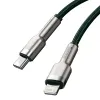 Baseus Cafule Metal nylon harisnyázott USB Type-C/ Lightning kábel PD 20W 1m zöld (CATLJK-A01) - 2. kép