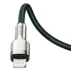 Baseus Cafule Metal nylon harisnyázott USB Type-C/ Lightning kábel PD 20W 1m zöld (CATLJK-A01) - 4. kép