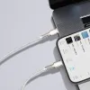 Baseus Cafule Metal nylon harisnyázott USB Type-C/ Lightning kábel PD 20W 1m fehér (CATLJK-A02) - 4. kép