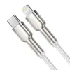 Baseus Cafule Metal nylon harisnyázott USB Type-C/ Lightning kábel PD 20W 2m fehér (CATLJK-B02) - 0. kép