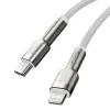 Baseus Cafule Metal nylon harisnyázott USB Type-C/ Lightning kábel PD 20W 2m fehér (CATLJK-B02) - 2. kép