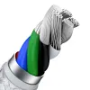Baseus Cafule Metal nylon harisnyázott USB Type-C/ Lightning kábel PD 20W 2m fehér (CATLJK-B02) - 3. kép