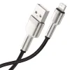 Baseus Cafule Metal nylon harisnyázott USB/ Lightning kábel 2.4A 1m fekete (CALJK-A01) - 3. kép