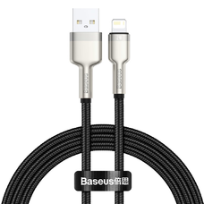 Baseus Cafule Metal nylon harisnyázott USB/ Lightning kábel 2.4A 1m zöld (CALJK-A06)