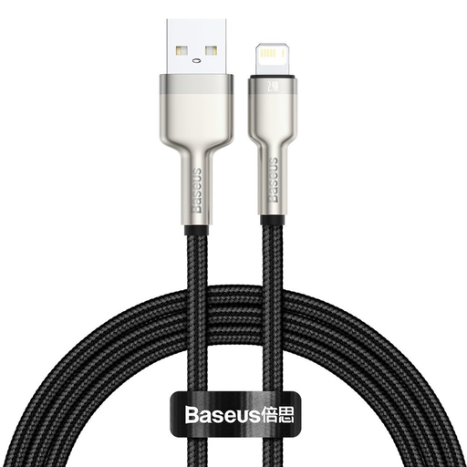 Baseus Cafule Metal nylon harisnyázott USB/ Lightning kábel 2.4A 1m zöld (CALJK-A06)