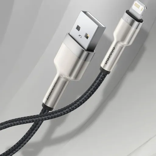 Baseus Cafule Metal nylon harisnyázott USB/ Lightning kábel 2.4A 1m zöld (CALJK-A06)