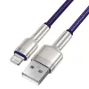 Baseus Cafule Metal nylon harisnyázott USB/ Lightning kábel 2.4A 1m lila (CALJK-A05) - 4. kép