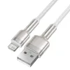 Baseus Cafule Metal nylon harisnyázott USB/ Lightning kábel 2.4A 1m fehér (CALJK-A02) - 1. kép