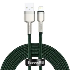 Baseus Cafule Metal nylon harisnyázott USB/ Lightning kábel 2.4A 2m zöld (CALJK-B06)