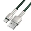 Baseus Cafule Metal nylon harisnyázott USB/ Lightning kábel 2.4A 2m zöld (CALJK-B06) - 3. kép