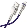 Baseus Cafule Metal nylon harisnyázott USB/ Lightning kábel 2.4A 2m lila (CALJK-B05) - 3. kép