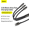 Baseus Tungsten USB - Lightning/ Micro USB/ USB Type-C kábel 3.5A 1.5m fekete (CAMLTWJ-01) - 1. kép