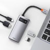 Baseus Metal Gleam 4in1 HUB USB Type-C - USB Type-C PD 100W / HDMI 4K 30Hz / 1x USB 3.2 Gen 1 / 1x USB 2.0 szürke (CAHUB-CY0G) - 0. kép