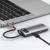 Baseus Metal Gleam 4in1 HUB USB Type-C - USB Type-C PD 100W / HDMI 4K 30Hz / 1x USB 3.2 Gen 1 / 1x USB 2.0 szürke (CAHUB-CY0G) - 1. kép