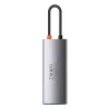 Baseus Metal Gleam 6in1 HUB USB Type-C - USB Type-C PD 100W / HDMI 4K 30Hz / 3x USB 3.2 Gen 1/ RJ45 1Gbps szürke (CAHUB-CW0G) - 0. kép