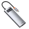 Baseus Metal Gleam 6in1 HUB USB Type-C - USB Type-C PD 100W / HDMI 4K 30Hz / 3x USB 3.2 Gen 1/ RJ45 1Gbps szürke (CAHUB-CW0G) thumbnail