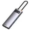 Baseus Metal Gleam 6in1 HUB USB Type-C - USB Type-C PD 100W / HDMI 4K 30Hz / 3x USB 3.2 Gen 1/ RJ45 1Gbps szürke (CAHUB-CW0G) - 2. kép