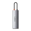 Baseus Metal Gleam 8in1 HUB USB Type-C - USB Type-C PD 100W / HDMI 4K 30Hz / 3x USB 3.2 Gen 1/ RJ45 1Gbps/ SD és MicroSD kártyaolvasóval szürke (CAHUB-CV0G) - 3. kép