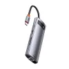 Baseus Metal Gleam 8in1 HUB USB Type-C - USB Type-C PD 100W / HDMI 4K 30Hz / 3x USB 3.2 Gen 1/ RJ45 1Gbps/ SD és MicroSD kártyaolvasóval szürke (CAHUB-CV0G) - 4. kép