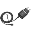 Hoco N4 Hálózati töltő adapter 2.4A 2xUSB + Lightning kábel 1m fekete - 1. kép