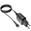 Hoco N4 Hálózati töltő adapter 2.4A 2xUSB + Lightning kábel 1m fekete - 2. kép
