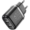 Hoco N4 Hálózati töltő adapter 2.4A 2xUSB + Lightning kábel 1m fekete - 3. kép