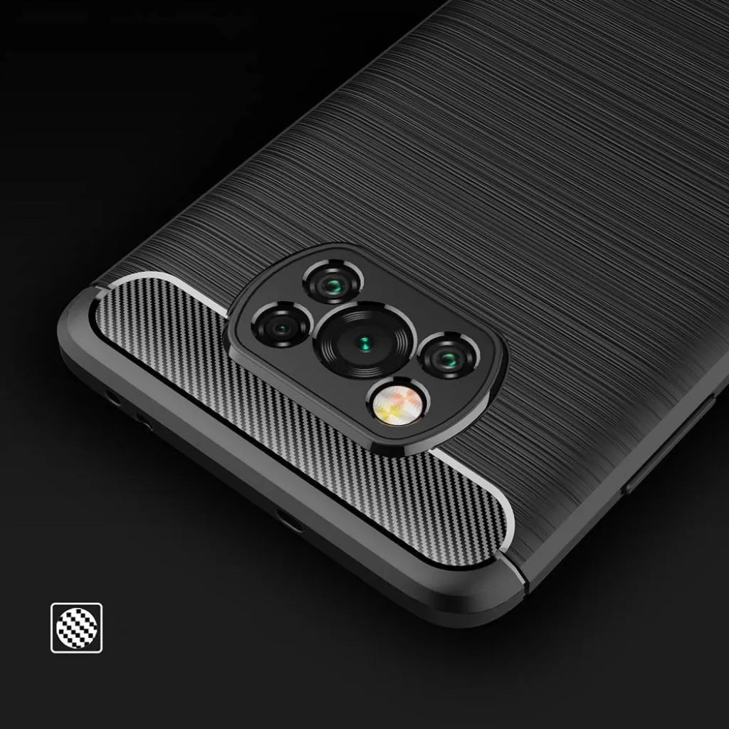 Carbon szénszál mintájú TPU tok XIAOMI POCO X3 fekete - 7