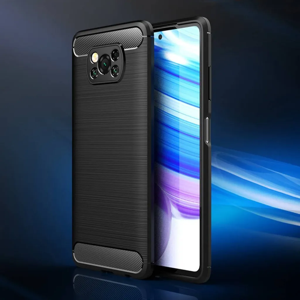 Carbon szénszál mintájú TPU tok XIAOMI POCO X3 fekete - 8