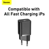 Baseus Super Si Hálózati töltő adapter QC + USB Type-C - Lightning 1m kábel 20W fekete (TZCCSUP-B01) - 3. kép
