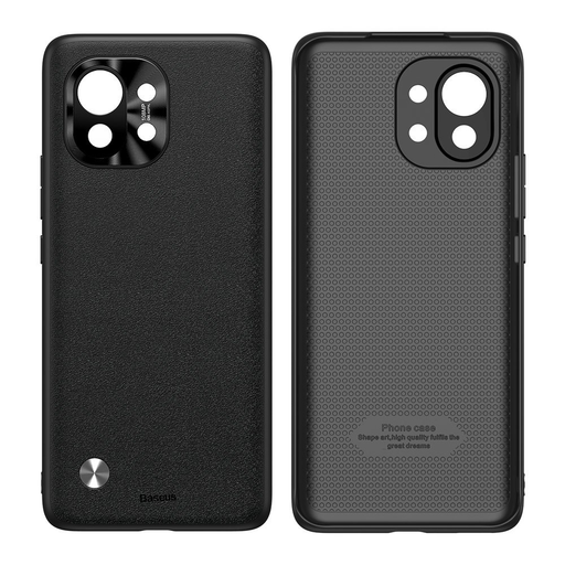 Xiaomi Mi 11 Baseus Alloy Leather tok kameravédelemmel fekete (WIXM11-01)