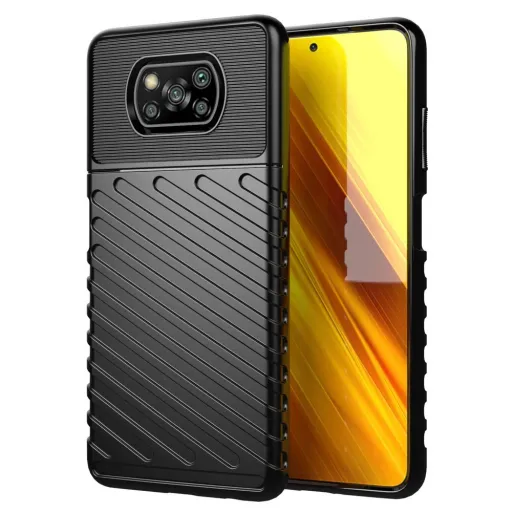 Xiaomi Poco X3 NFC / Poco X3 Pro Thunder fokozott védelmet biztosító flexibilis TPU tok fekete Xiaomi Poco X3 NFC / Poco X3 Pro Thunder fokozott védelmet biztosító flexibilis TPU tok fekete