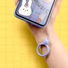 Szilikon telefon függelék kiegészítő gyűrű maci mintájú szürkéskék - 3. kép