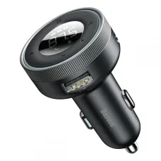 Baseus CCLH-01 2x USB szivargyújtós autós töltő és Bluetooth FM Transmitter fekete