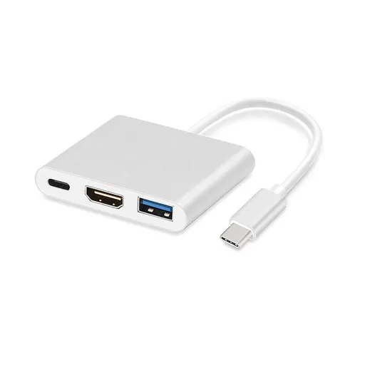 USB Type-C HUB adapter - Type-C + USB3.0 + HDMI fehér