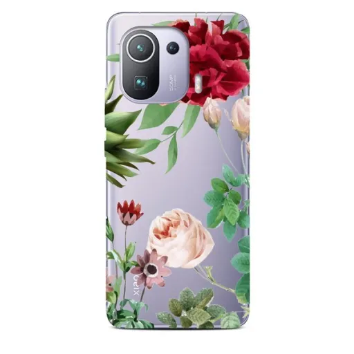 XIAOMI MI 11 PRO Casegadget piros virág mintás tok XIAOMI MI 11 PRO Casegadget piros virág mintás tok