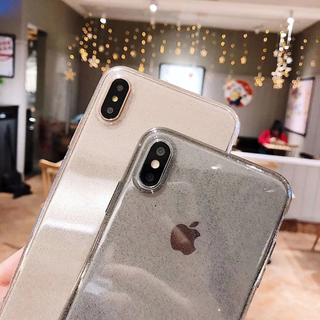 iPhone X/ Xs Crystal Glitter tok ezüst - 7