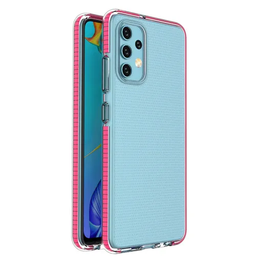 Samsung Galaxy A32 4G átlátszó TPU tok színes kerettel sötét pink Samsung Galaxy A32 4G átlátszó TPU tok színes kerettel sötét pink