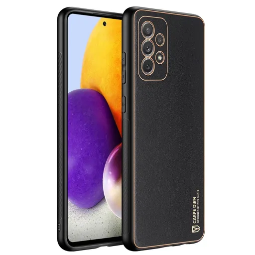 Samsung A72 4G Dux Ducis Yolo Elegáns Tok TPU és PU anyagból készülékhez fekete színben